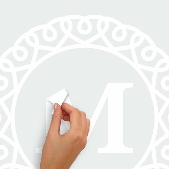 RoomMates White Serif Monogram Peel & Stick Giant Decals